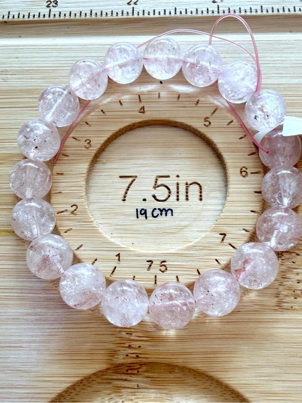 Natural Pink Azeztulite mix Fire Quartz Beaded Bracelet - Pink